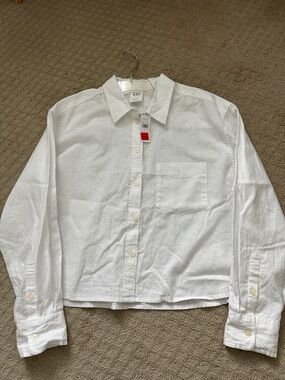 GAP White Linen Button-Down Shirt Women’s New